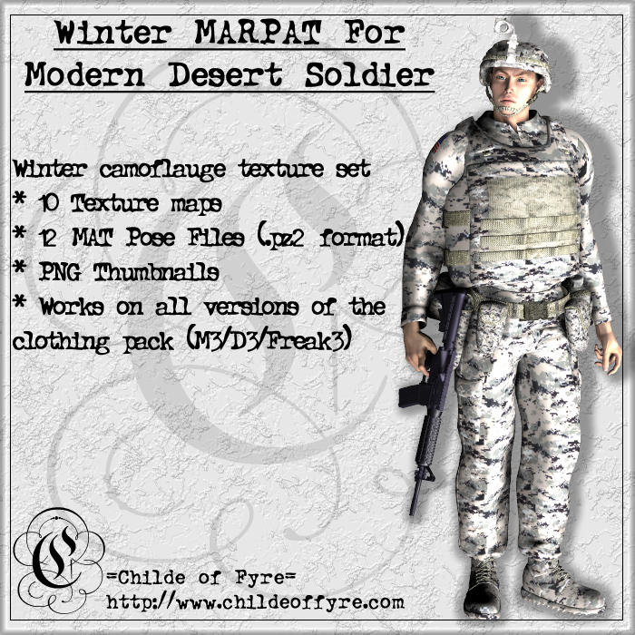 Winter MARPAT Camo for Daz Modern Desert Soldier